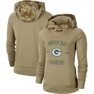 Custom Green Bay Packers #00 Black 2020 Salute to Service Sideline  Performance Pullover Hoodie